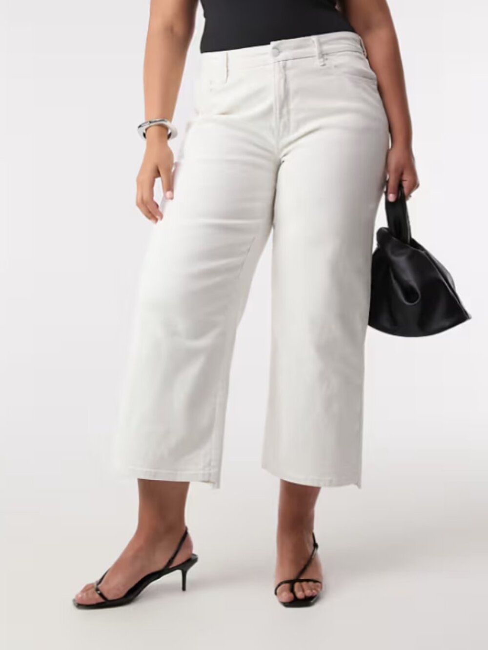 White Denim Perfect Vintage Wide-Leg Crop Jean Plus Size 18W - GOOD AMERICAN